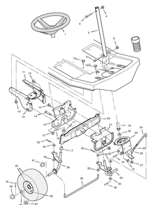 Steering Diagram and Parts List for 30560X70D 1996 Briggs and Stratton Lawn Tractor